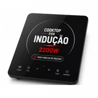 Cooktop de Indução 2200W Vidro Temperado Painel Touch
