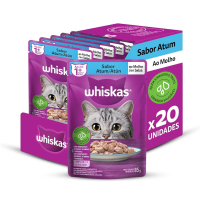 Pack Ração Úmida Whiskas Sachê Atum Ao Molho Para Gatos Adultos 85 G - 20 Unidades