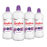 Lysoform Lavanda, Limpeza Pesada Para Toda A Casa, Desinfetante Líquido, Pack 4 Unidades De 1L