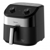 Air Fryer Midea 4,5L, 1550W, 110V | Fritadeira, FWM45P1, Design De Dois Botões, Prato Antiaderente, 80°C A 200°C