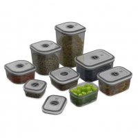 Potes Herméticos Electrolux De Plástico Cinza Escuro Retangular Com 8 Unidades