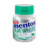 Mentos Pure White Spearmint Gomas De Mascar Sem Açúcar Sabor Menta Doce - 56g | 28 Unidades