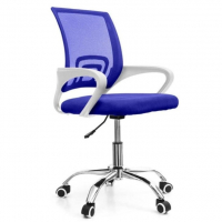 Cadeira De Escritório Secretária Base Cromada Com Rodinha Fortt Lisboa Azul - CSF02-A