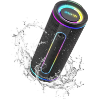 MLOVE E80 Caixa De Som Bluetooth 30W, IPX, LED RGB, BT 5.4, Graves, Micro SD, AUX, USB-C, Preta
