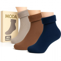 Kit 3 Pares Meia Térmica Flanelada Fleece Unissex, Meias De Inverno Para Frio Intenso