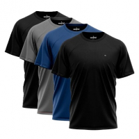 Kit 4 Camisas Dry-fit Sandrini Masculina Academia Treino Uv