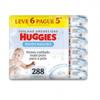 Lenços Umedecidos Huggies Recém-Nascido Sem Fragrância 6x48U