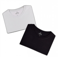 Kit 2 Camisetas Hering Básicas Femininas Branca e Preta G
