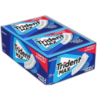 Chiclete Trident Max Hortelã Fresca Sem Açúcar - Caixa Com 14 Unid. De 16,5g