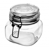 LYOR - Pote Hermético De Vidro Com Silicone E Clipe Em Metal Vintage Preto 550ml