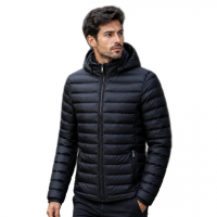Jaqueta Bobojaco Puffer Corta Vento Masculina Preta Tamanho G