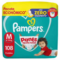 Fralda Pampers Pants Ajuste Total M 108 Unidades