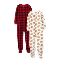 Macacão De Dormir Para Bebês Pijamas Com Pés De Lã, Pacote Com 2 Simple Joys By Carter'sUnisex