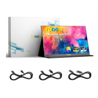 Yodoit Monitor Portátil 15,6" 1080P 100% SRGB FHD Tela Com Porta USB Tipo C HDMI