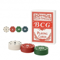 Kit Para Poker Completo Com 24 Fichas Numeradas + Baralho BCG Premium