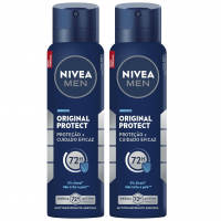 NIVEA MEN Kit Desodorante Antitranspirante Aerossol Original Protect 48h 150ml (2 Unidades)