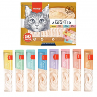 Petisco Para Gatos Wanpy Creamy Sabores Sortidos | Pacote Com 50 Tubos De 14g, 700g