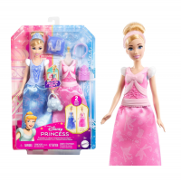 Disney Princesa, Brinquedo Mudança De Vestido Com 1 Boneca Cinderela E Roupas E Acessórios Temáticos, Mattel