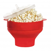 Pipoqueira Em Silicone P/Microondas - Vermelho