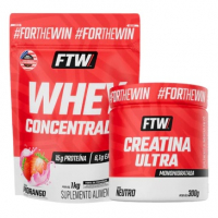Kit Whey Concentrado 1kg + Creatina Ultra Pote 300g - FTW