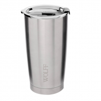 WOLFF - Copo Térmico De Aço Inox Parede Dupla Com Tampa 600ml Prata