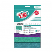 Flash Limp - Pano Microfibra Multiuso Com 3 Peças - FLP6742