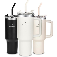 Romantic Crown Copo Térmico Com Canudo Tampa E Alça 1,18L