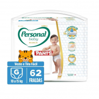 Personal Fralda Baby Premium Pants G, 62 Unidades