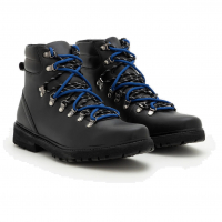 Bota Trekking Em PU Com Cadarço Bicolor Preto