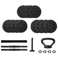 Kit halteres e kettlebell ajustavel BLACK ate 20kg