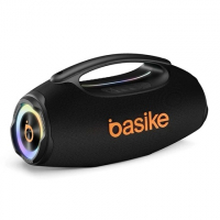 Caixa de Som Portatil Basike 80W Bluetooth com Luzes RGB