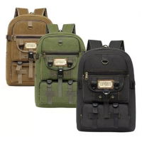 Mochila masculina lona 50L para viagem e passeio