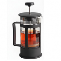 Cafeteira Prensa Francesa Preto Inox E Vidro, Cremeira E Cha Com Haste E Alça