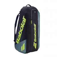 Raqueteira De Tênis Babolat, Pure Aero RH6, Cinza Metálico/Preto/Amarelo Fluo