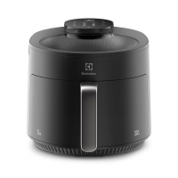 Air Fryer Electrolux Por Rita Lobo 5,1L modelo EAF170 na cor cinza com visor frontal e painel digital superior