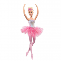 Barbie Fantasia Boneca Bailarina Luzes Brilhantes Rosa Para Crianças A Partir De 3 Anos