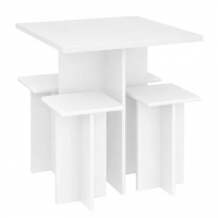 Mesa de jantar compacta com 4 bancos