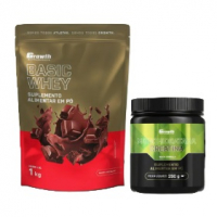 Kit Growth: Whey Protein Basic Chocolate 1kg + Creatina Monohidratada 250g