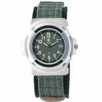 Smith & Wesson Relógio Masculino Lawman, 3 ATM, Mãos Brilhantes, Rosto Oliva, Pulseira De Nylon, 40 Mm