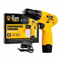 Parafusadeira Furadeira The Black Tools TB12A 3/8 A Bateria Cor Amarelo Frequência 60Hz