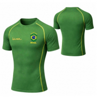 Camisa Brasil De Compressão Masculina Camiseta Academia Treino