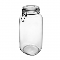 LYOR - Pote Hermético De Vidro Com Silicone E Clipe Em Metal Vintage Preto 2,3L