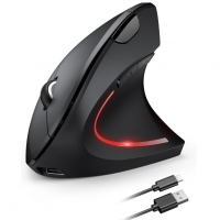 Mouse Vertical Ergonômico Sem Fio 1600 DPI