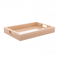LYOR - Bandeja Retangular De Mdf Com Fundo Treliça 30cm X 4cm X 20cm