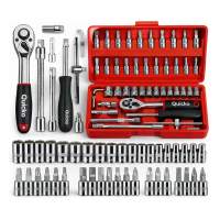 Kit Chaves Ferramentas Jogo Fenda Philips Catraca Soquete Allen 46 Peças Com Maleta