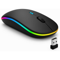 Mouse Sem Fio Recarregável Wireless Bluetooth Optico Led Rgb Colorido