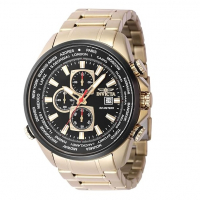 Invicta Relógio Masculino Analógico De Quartzo Com Pulseira De Aço Inoxidável 47819, Dourado, Moderno, Dourado, Moderno