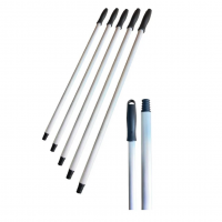 Kit 5 Cabos De Alumínio 1,6m Com Rosca Universal Para Vassoura E Rodo