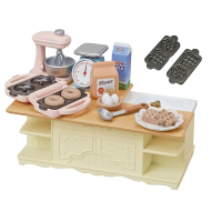 Sylvanian Families - Kitchen Island Jogo Conjunto De Cozinha, 3+ Anos, Multicor, 5442