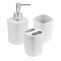 WOLFF - Conjunto 3 Peças Para Banheiro Lines Branco